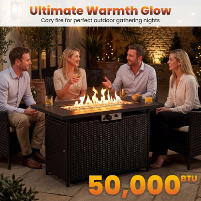Propane Fire Pit Table with 50,000 BTU Burner