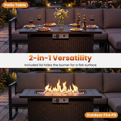 Propane Fire Pit Table with 50,000 BTU Burner