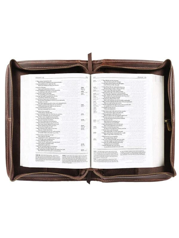Classic Bible Leather Cover - Choco - Tampa Home & Garden Store