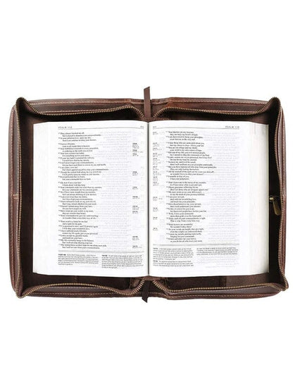 Classic Bible Leather Cover - Choco - Tampa Home & Garden Store