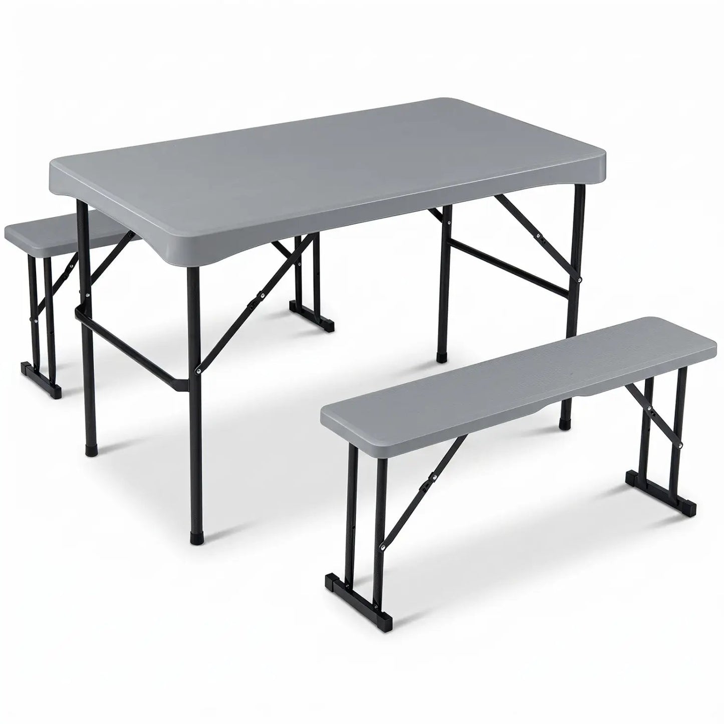 44 Folding Picnic Table Set With HDPE Benches