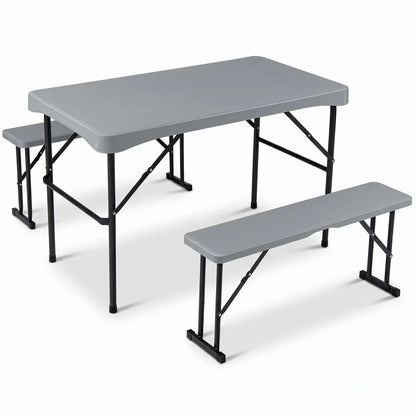 44 Folding Picnic Table Set With HDPE Benches