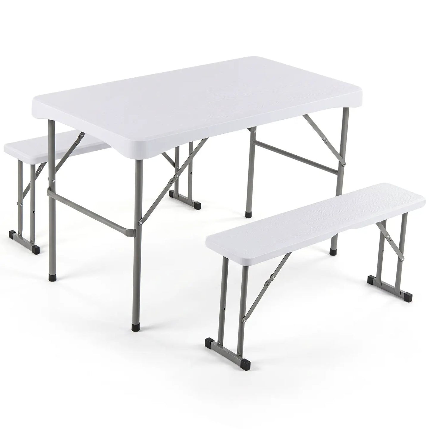 44 Folding Picnic Table Set With HDPE Benches