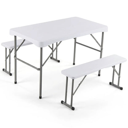 44 Folding Picnic Table Set With HDPE Benches