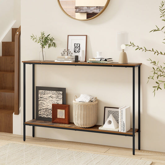44 Inch Console Table with Shelf with Dual Anti-Tipping Kits - Tampa Home & Garden Store