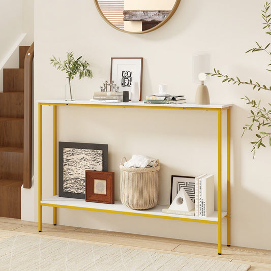 44 Inch Console Table with Shelf with Dual Anti-Tipping Kits - Tampa Home & Garden Store