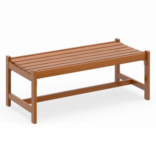 44-Inch Patio Wood Bench Set For 2 Adults