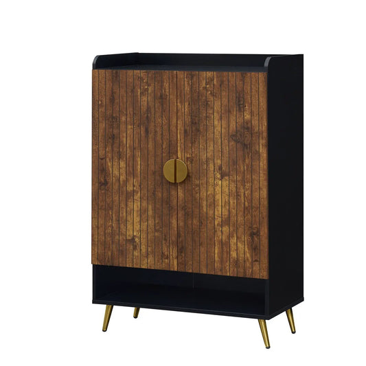 DirectDeals 7-Tier Tall Shoe Storage Cabinet with adjustable shelves, slat front, black frame on Tampa Home & Garden Store