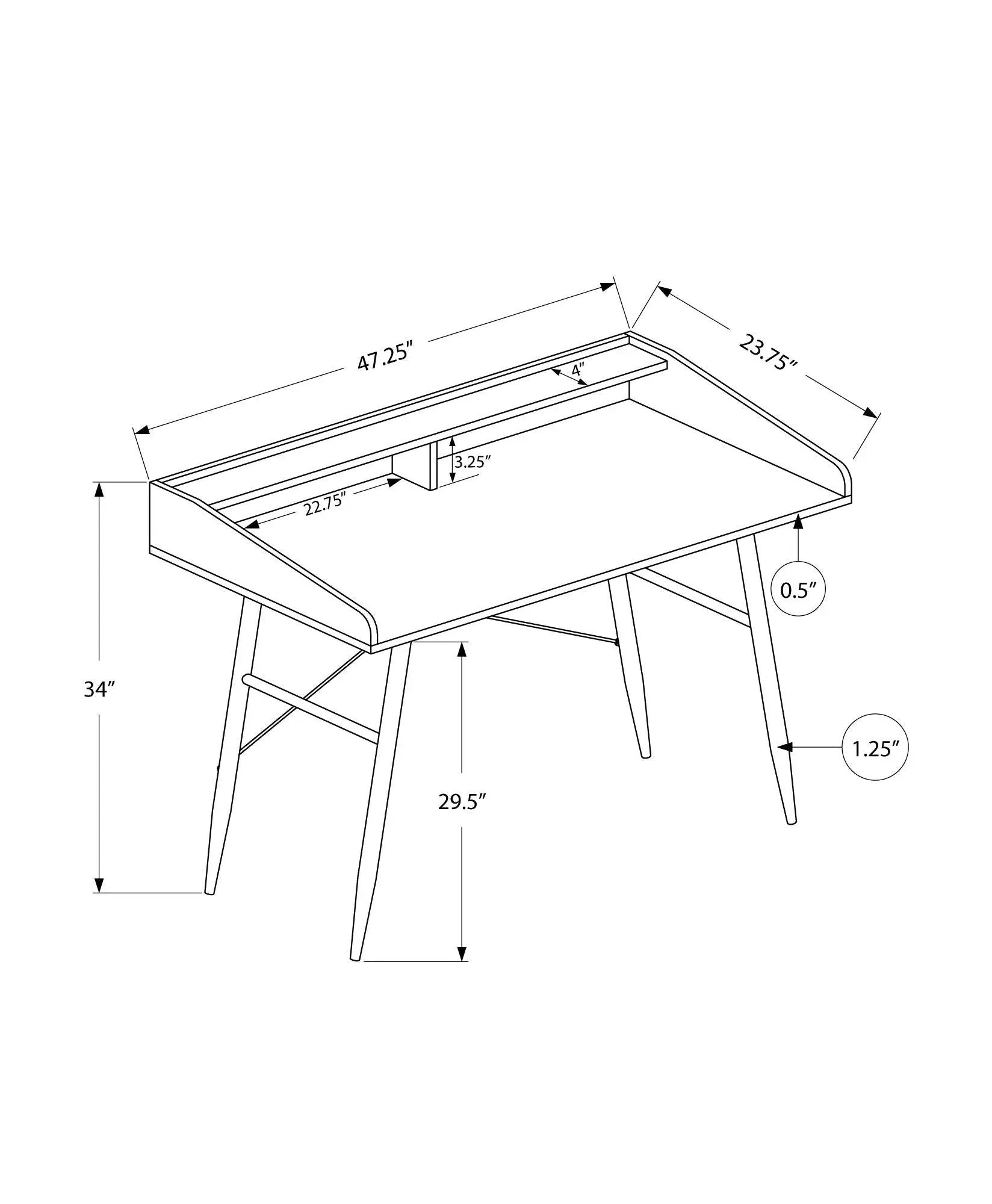 Computer desk with storage shelves in natural finish blueprint Unique Piece Furniture on Tampa Home & Garden Store
