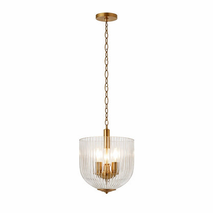Garnet Pendant Lamp - Coarse with brass chain and ribbed glass shade by HouseOfZazla Garden on Tampa Home & Garden Store