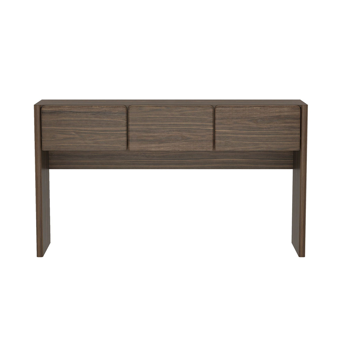 Linda Console Table with Three-Drawer Storage in dark brown wood finish by HouseOfZazla on Tampa Home & Garden Store
