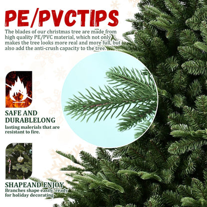 Full-Shaped 6 ft Christmas tree with 1673 PE/PVC tips and dense green branches on Tampa Home & Garden Store