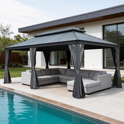 12x24ft Galvanized Steel Gazebo and Shelter