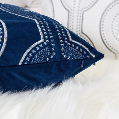 Holiday Throw Pillow Snowflake Embroidery