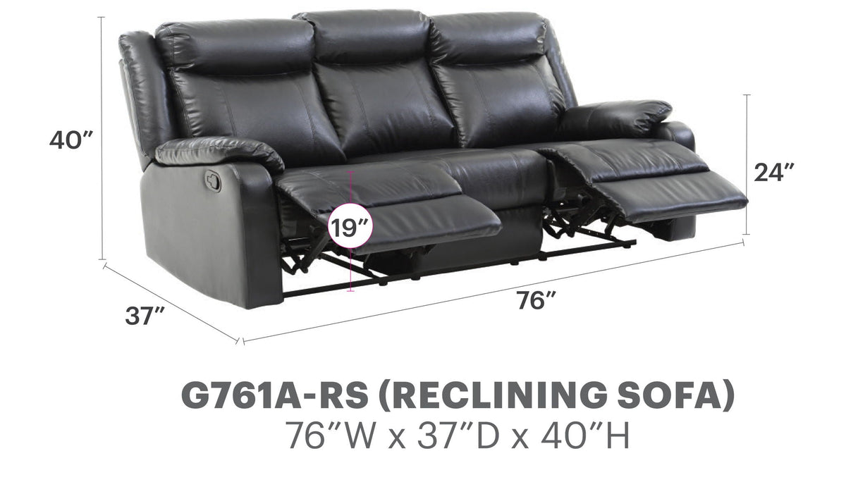 Contemporary Three Seater Reclining Sofa