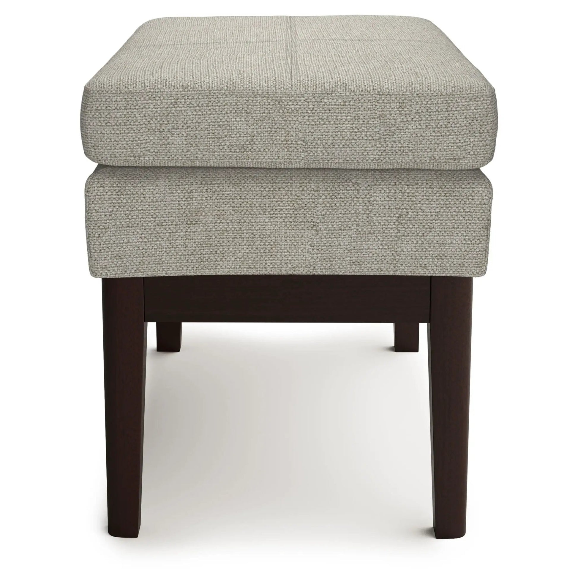 Carlson Ottoman Bench beige textured fabric with dark wood legs Unique Piece Furniture on Tampa Home & Garden Store