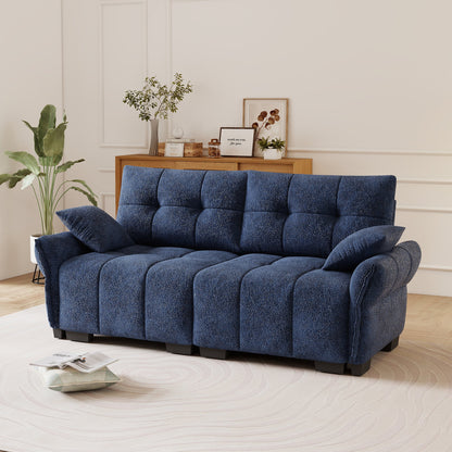 Premium Two Seater Sofa and Chenille Fabric Detail