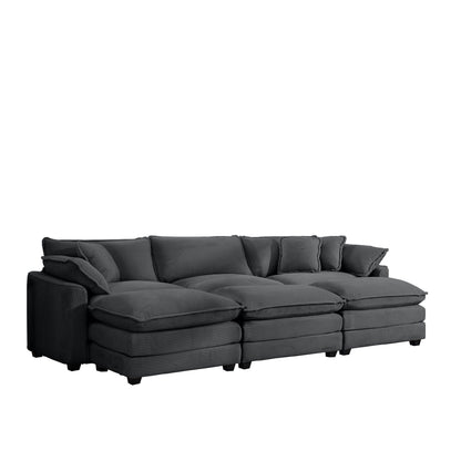 Modern Oversized Modular Sofa Set with Ottoman, charcoal fabric deep seating HouseOfZazla on Tampa Home & Garden Store