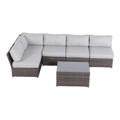 Comfortable Modern Patio Rattan Sectional Set With Cushions brown wicker 2-piece outdoor set on Tampa Home & Garden Store