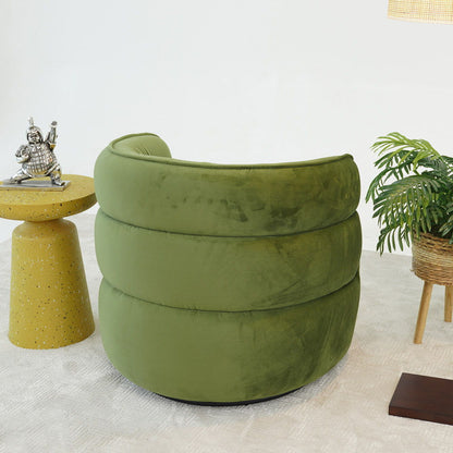 Walden Stylish Swivel Chair green velvet with integrated armrests by HouseOfZazla on Tampa Home & Garden Store