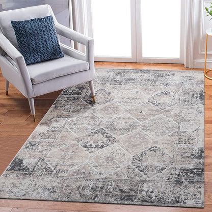 Traditional Area Rug by HouseOfZazla, stain resistant, multi-color gray/blue pattern on Tampa Home & Garden Store