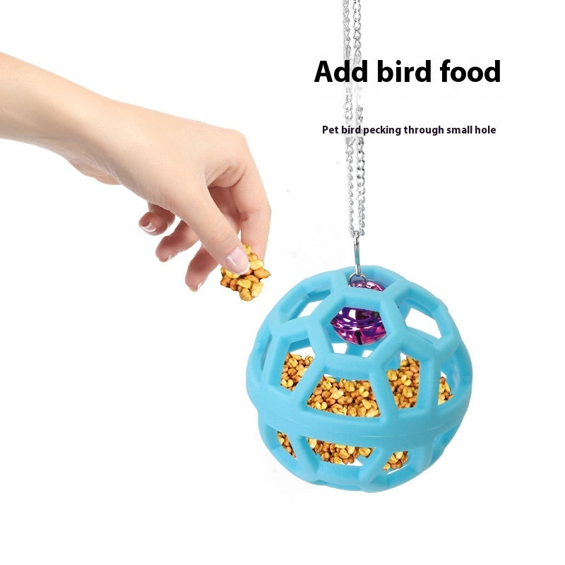 Plastic Gnawing Molar Parrot Hanging Bell Ball blue plastic lattice chew toy with treats on Tampa Home & Garden Store