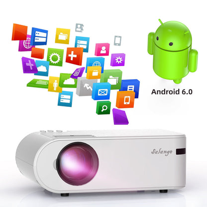 White Salange 720p portable smart projector with Android 6.0 for home office on Tampa Home & Garden Store