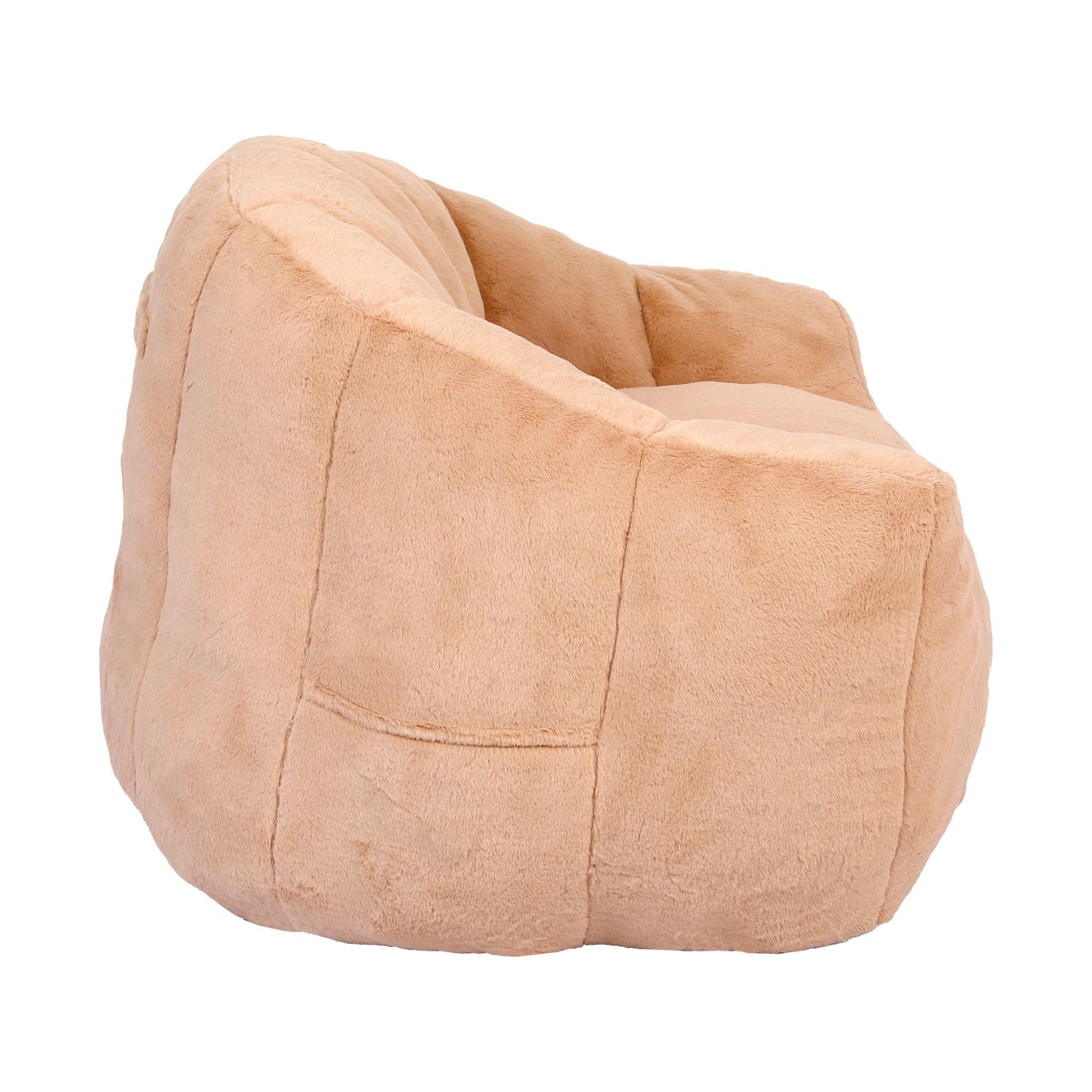 Beanbag armchair beige plush microfiber by HouseOfZazla on Tampa Home & Garden Store