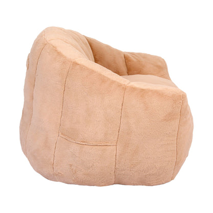 Beanbag armchair beige plush microfiber by HouseOfZazla on Tampa Home & Garden Store