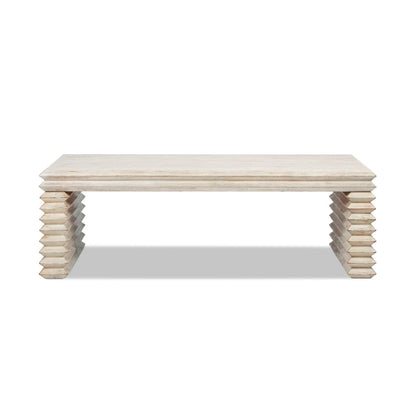 Geometric Waterfall Console Table, solid wood with light natural finish, HouseOfZazla on Tampa Home & Garden Store