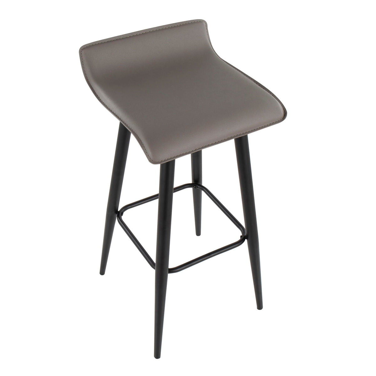 Bar stool seat in pearl silver leatherette with black metal legs on Tampa Home & Garden Store