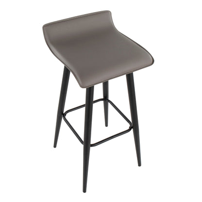 Bar stool seat in pearl silver leatherette with black metal legs on Tampa Home & Garden Store