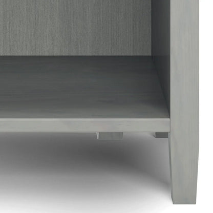 Warm Shaker handcrafted bedside table grey-washed wood finish with open lower shelf on Tampa Home & Garden Store