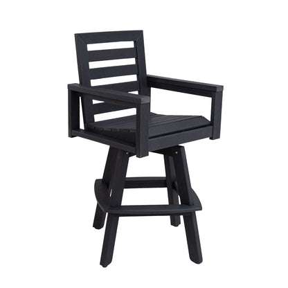 Outdoor Ladderback Swivel Chair and Thick Frame