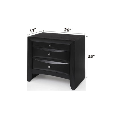 Ireland Nightstand black wood with curved drawers and metal knobs by Unique Piece Furniture on Tampa Home & Garden Store