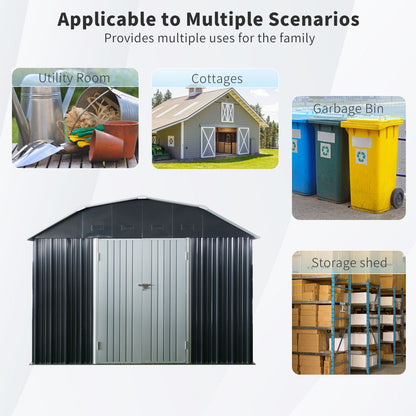 Outdoor Metal Shed With Arch Roof And Doors