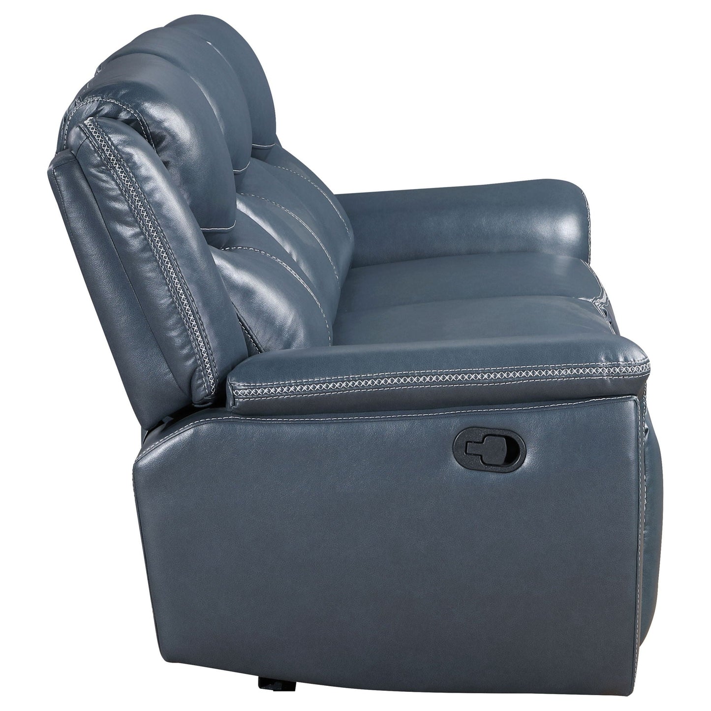 Blue Motion Reclining Sofa And Center Console