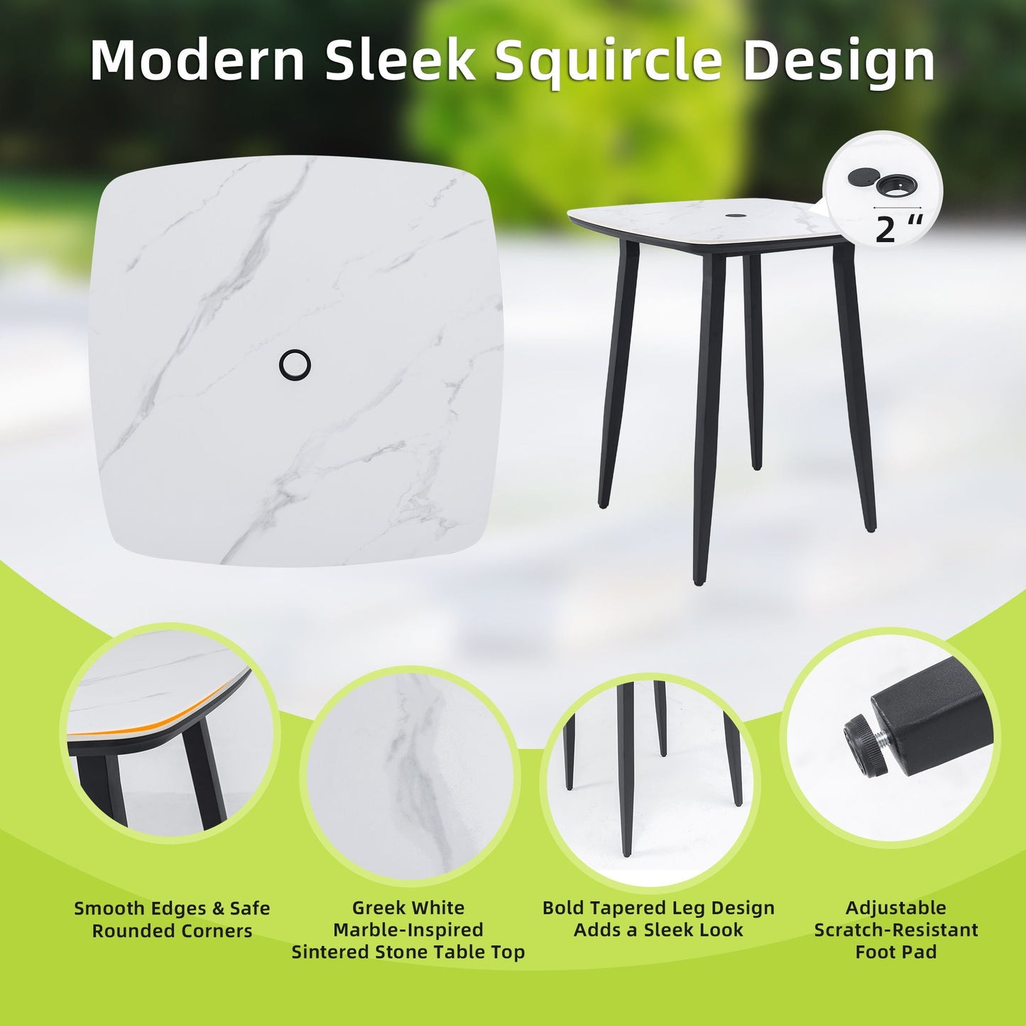 Modern Outdoor Aluminum Patio Bar Set And Stools