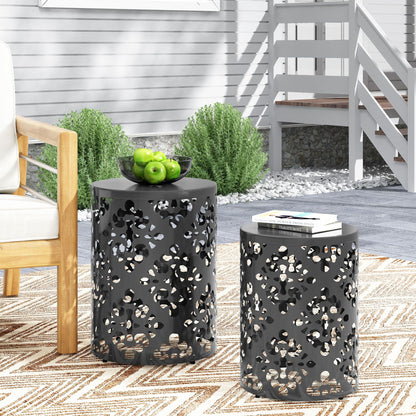 Modern Metal Outdoor End Table For The Patio