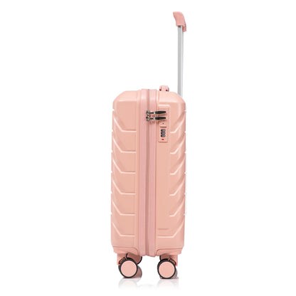 2-Piece ABS luggage set pink with combination lock, suitcase on wheels by HouseOfZazla on Tampa Home & Garden Store