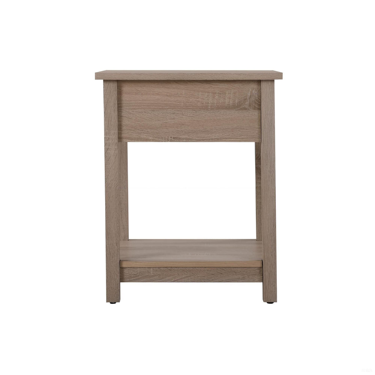 Accent nightstand with smooth roller drawer glides in light brown wood finish on Tampa Home & Garden Store
