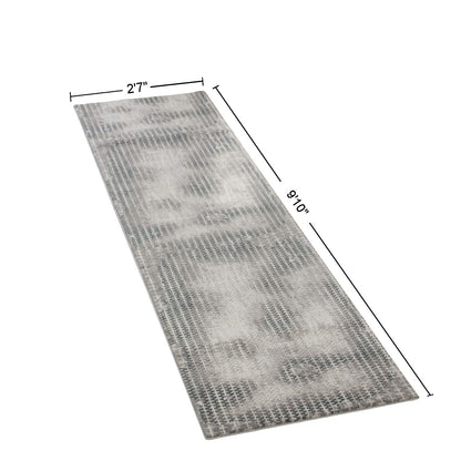 Area rug gray Geometrix runner by HouseOfZazla, 2'7 x 9'10 on Tampa Home & Garden Store