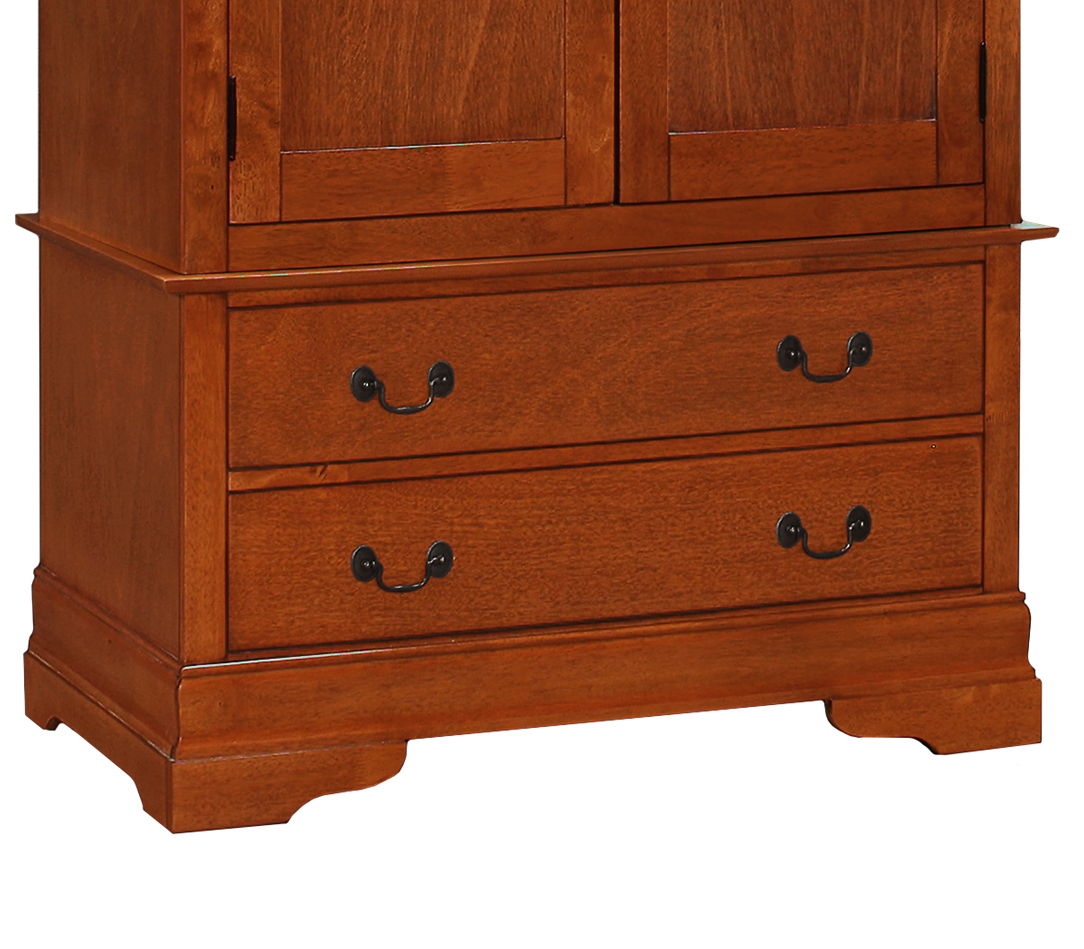 Traditional armoire with hanging bar in warm oak finish, 2-drawer chest by HouseOfZazla on Tampa Home & Garden Store