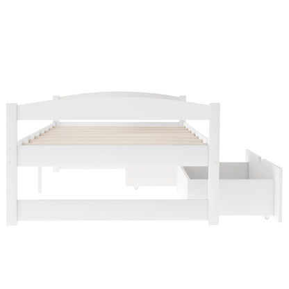 White platform bed with two under-bed storage drawers and slatted base on Tampa Home & Garden Store