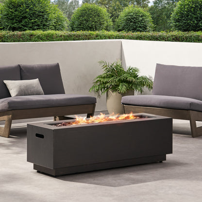 Modern Dark Grey 40' Outdoor Iron Propane Fire Pit by HouseOfZazla on Tampa Home & Garden Store