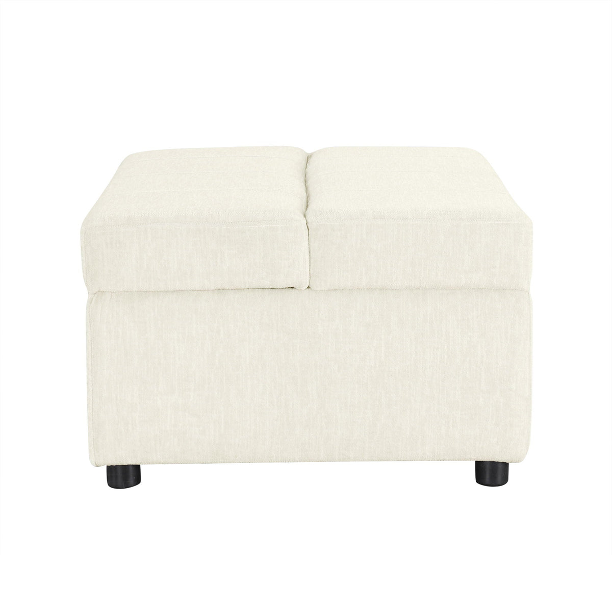 Twin size folding ottoman sleeper bed with mattress in beige fabric by HouseOfZazla on Tampa Home & Garden Store