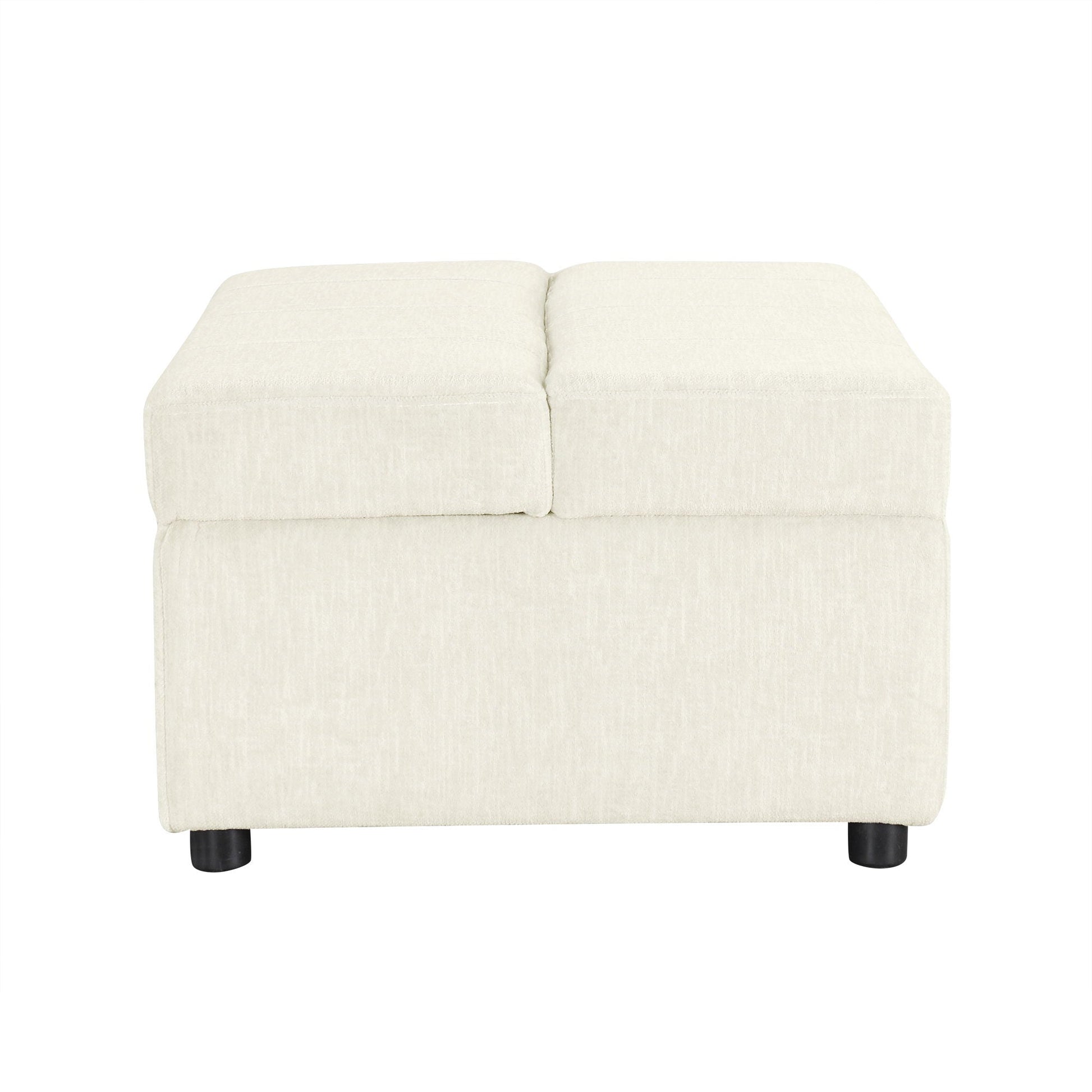 Twin size folding ottoman sleeper bed with mattress in beige fabric by HouseOfZazla on Tampa Home & Garden Store