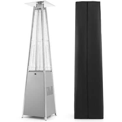 Pyramid Patio Heater 45000 BTU by DirectDeals, stainless steel, wheels and cover included on Tampa Home & Garden Store