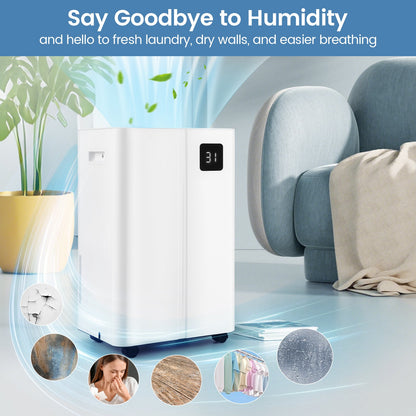 4500 Sq.Ft 54 Pints Dehumidifier with 3 Modesfor Home and Basement-White