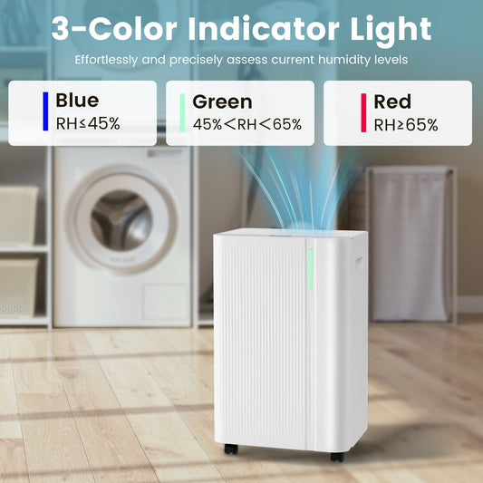 4500 Sq.Ft 54 Pints Dehumidifier with Drain Hose for Home-White - Tampa Home & Garden Store